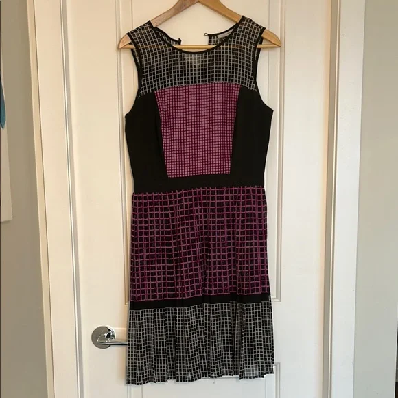 Halogen Grid Pattern Dress - Picture 1 of 12